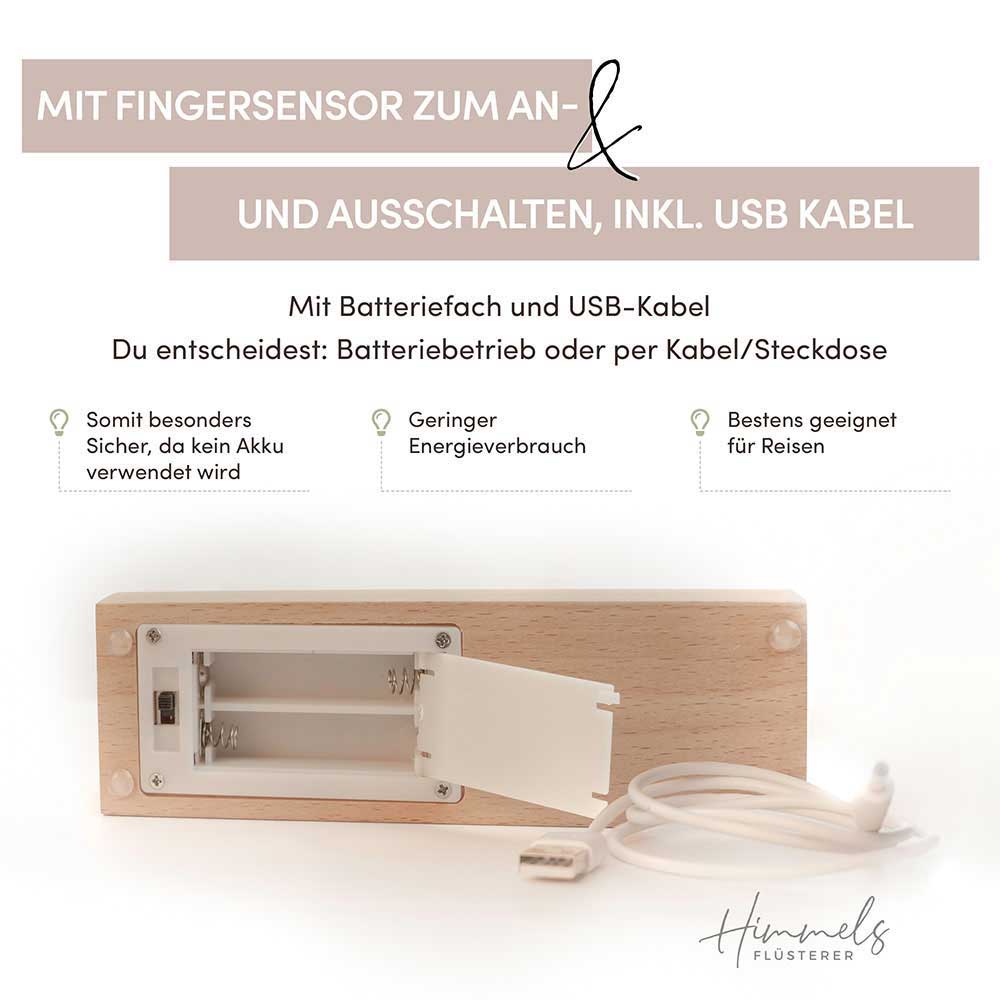 Personalisierte LED-Lampe aus Acrylglas "Mädchen Mädchen"