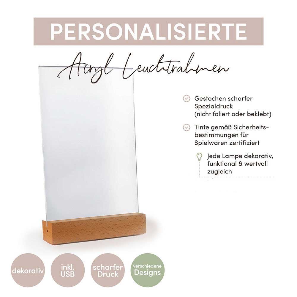 Personalisierte LED-Lampe aus Acrylglas "Unser Urlaub #1"