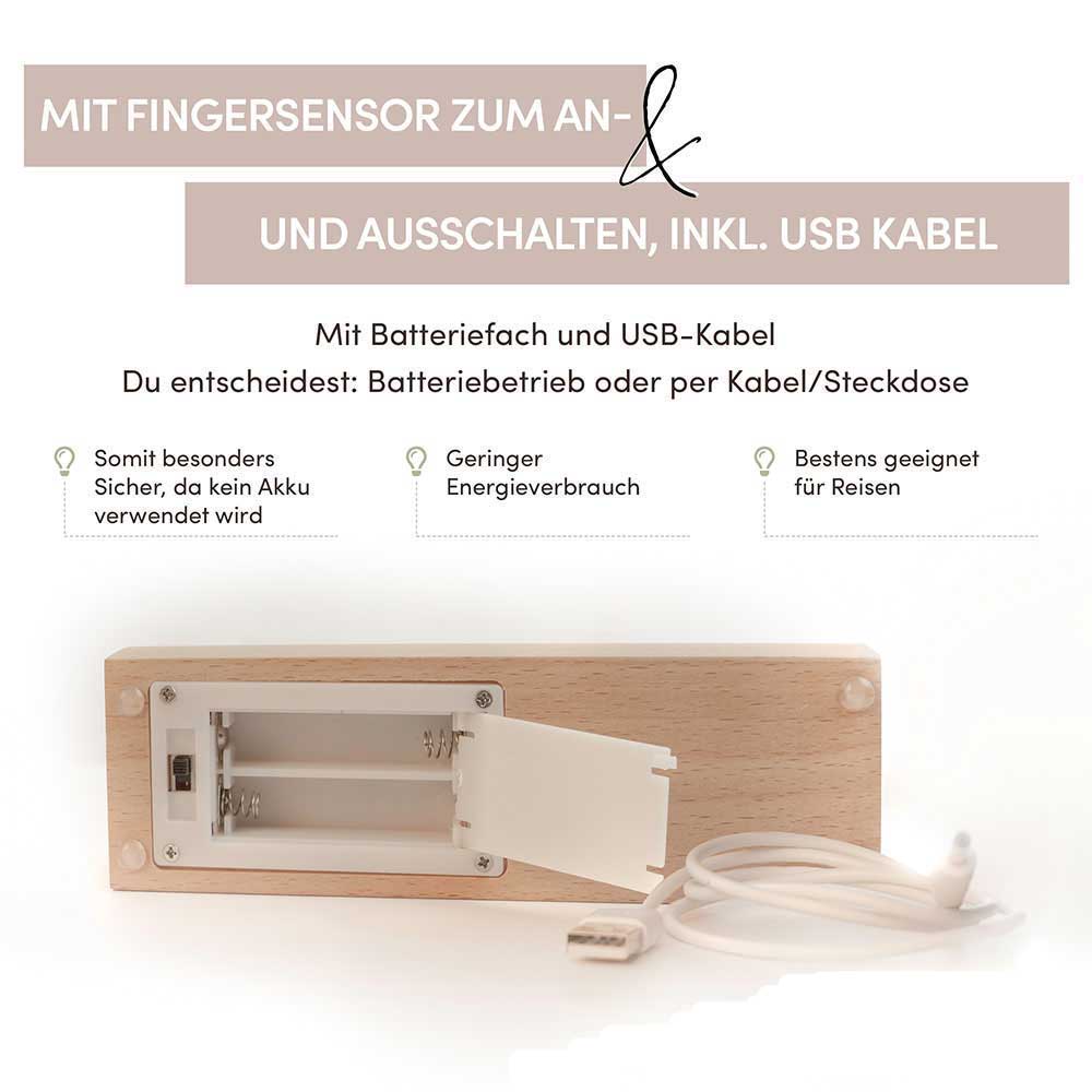 Personalisierte LED-Lampe aus Acrylglas "Unser Urlaub #1"