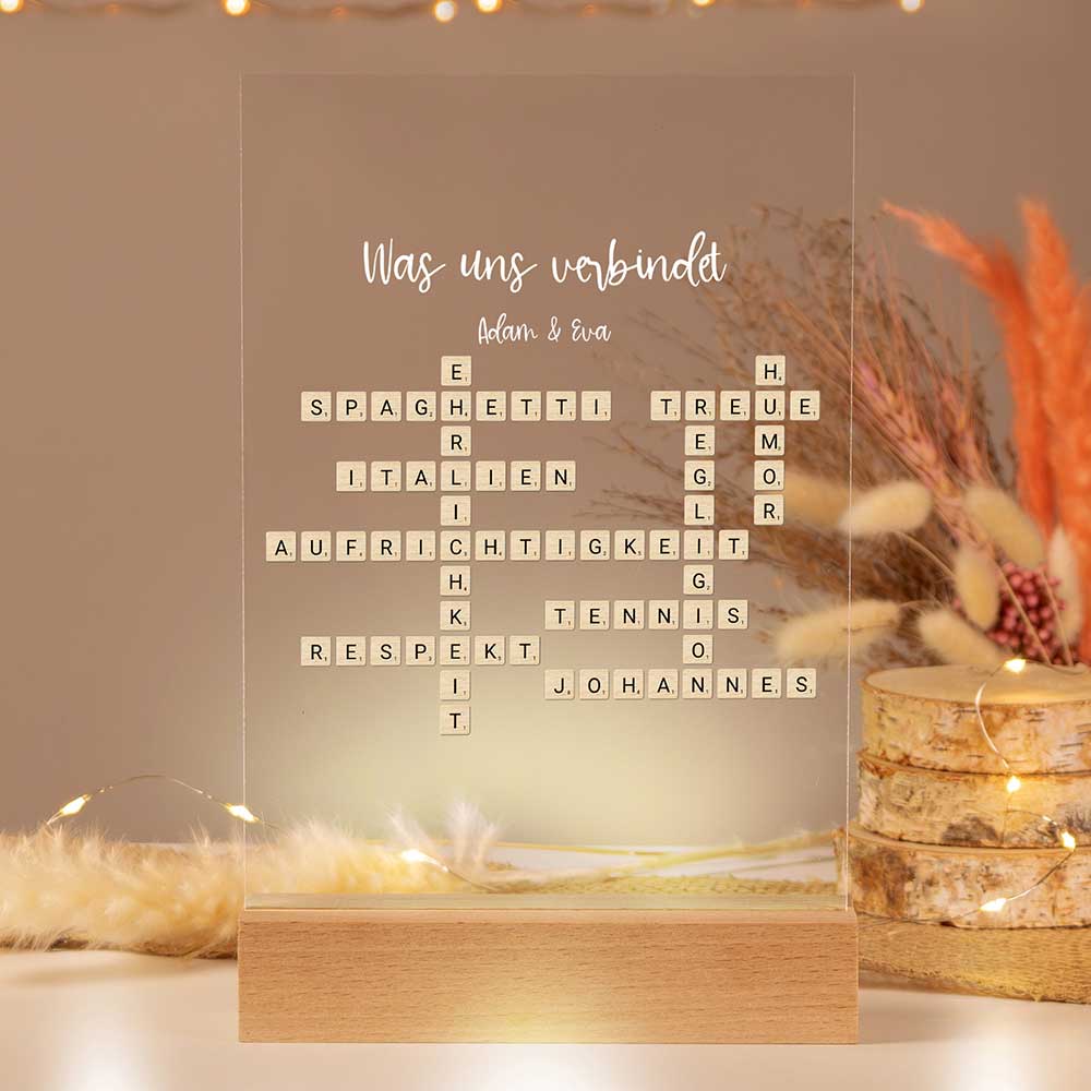 Personalisiertes Bild auf Acrylglas "Scrabble"