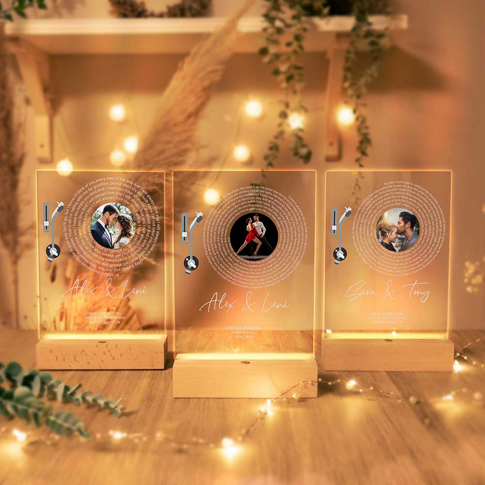 Personalisierte LED-Lampe aus Acrylglas "Unser Song"