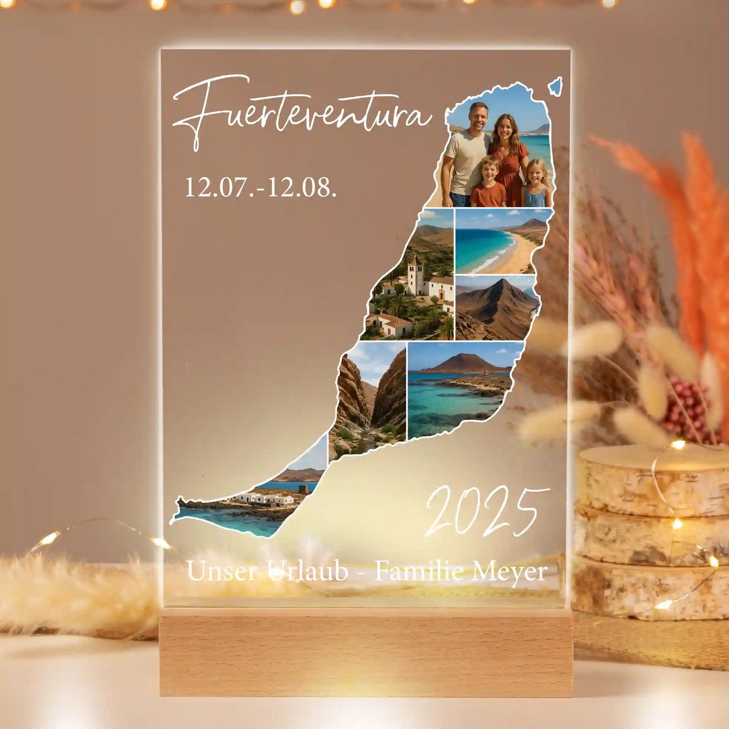 Personalisiertes Bild auf Acrylglas "Unser Urlaub #1"