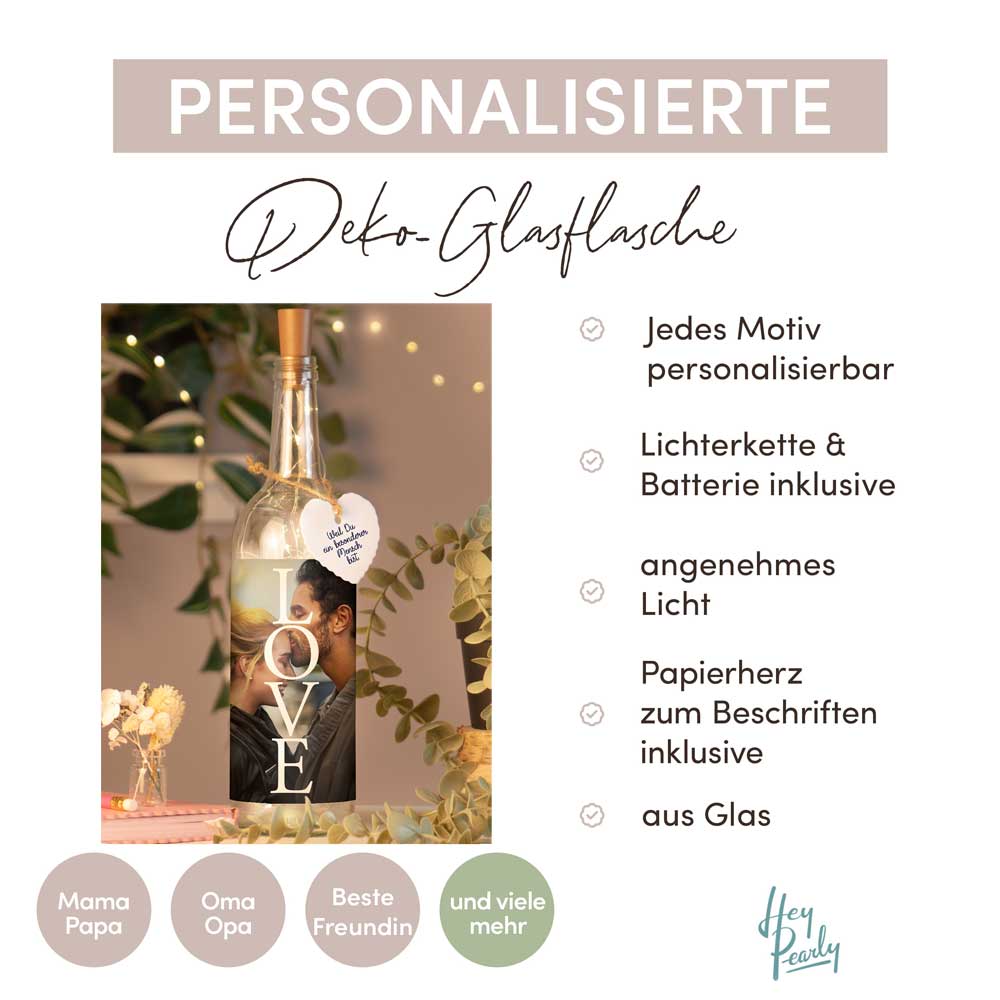 Personalisierte Lichterflasche "Dein Foto #1"