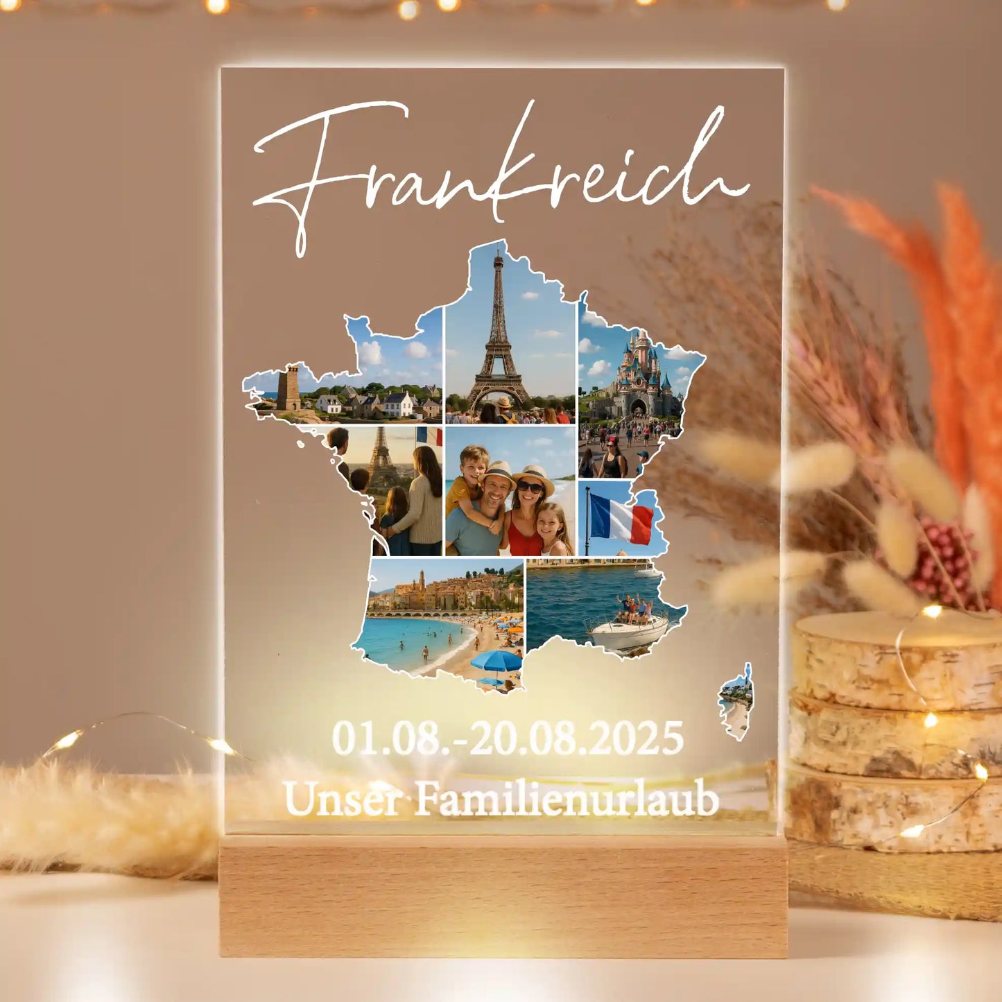 Personalisiertes Bild auf Acrylglas "Unser Urlaub #1"