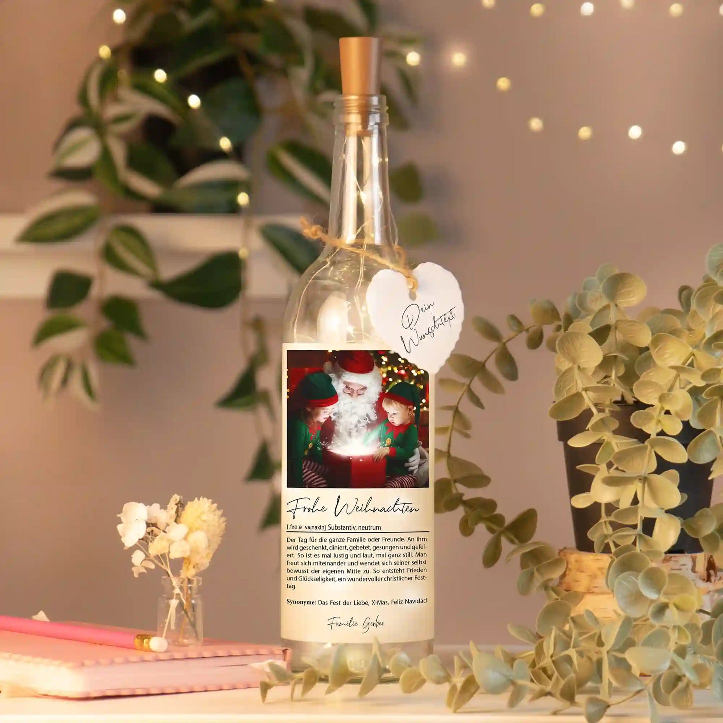 Personalisierte Lichterflasche "Definition"