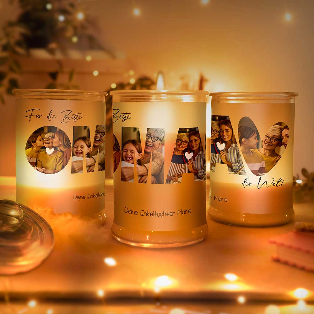 Personalisierte Duftkerze "Fotocollage #3"