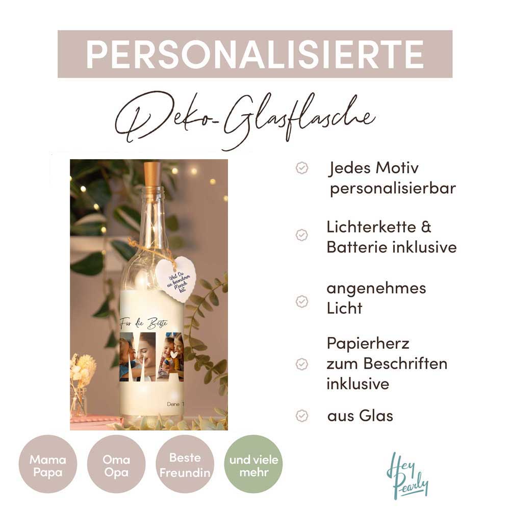 Personalisierte Lichterflasche "Fotocollage #3"
