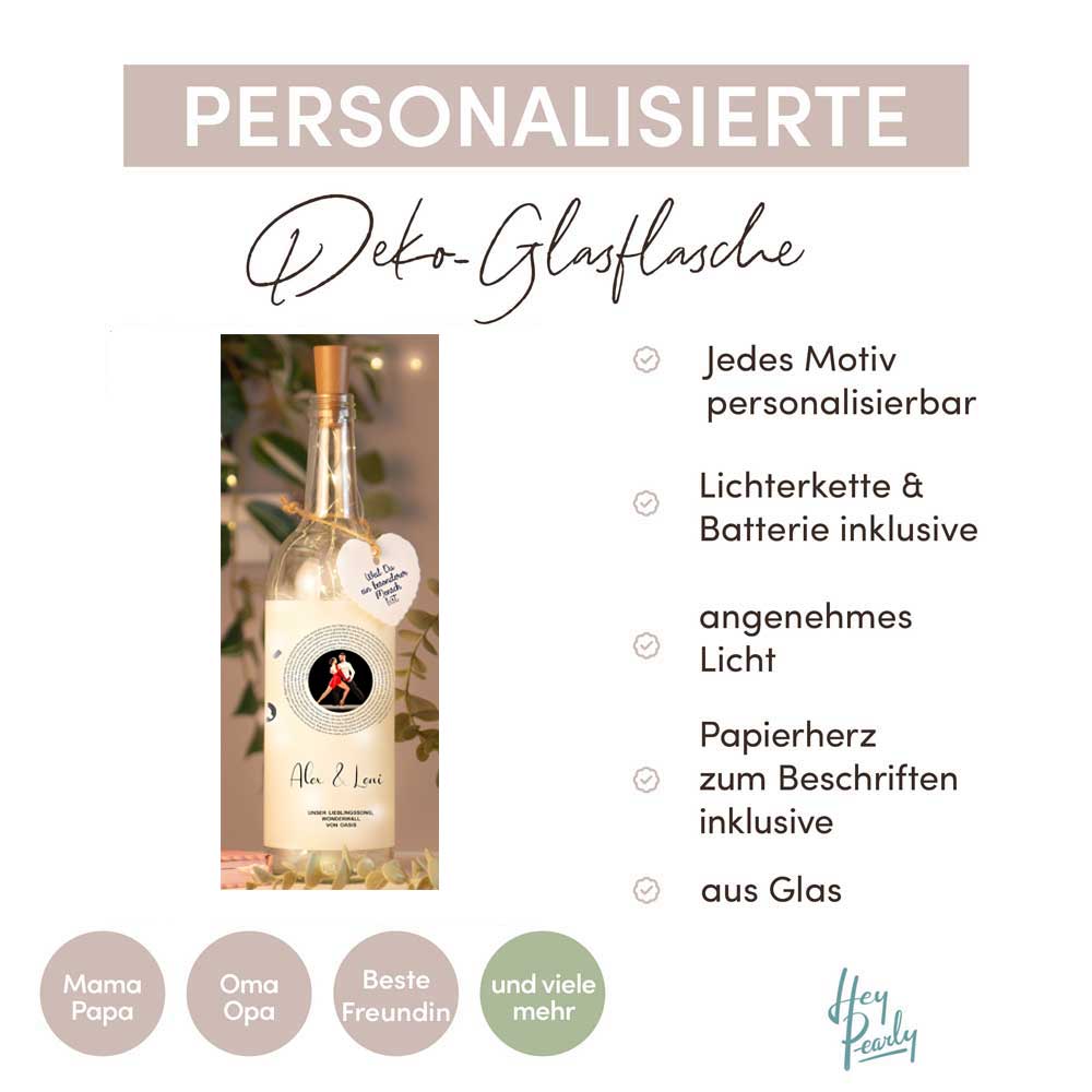 Personalisierte Lichterflasche "Unser Song"