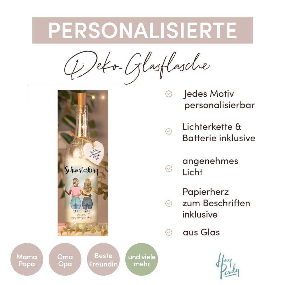 Personalisierte Lichterflasche "Mädchen Mädchen"