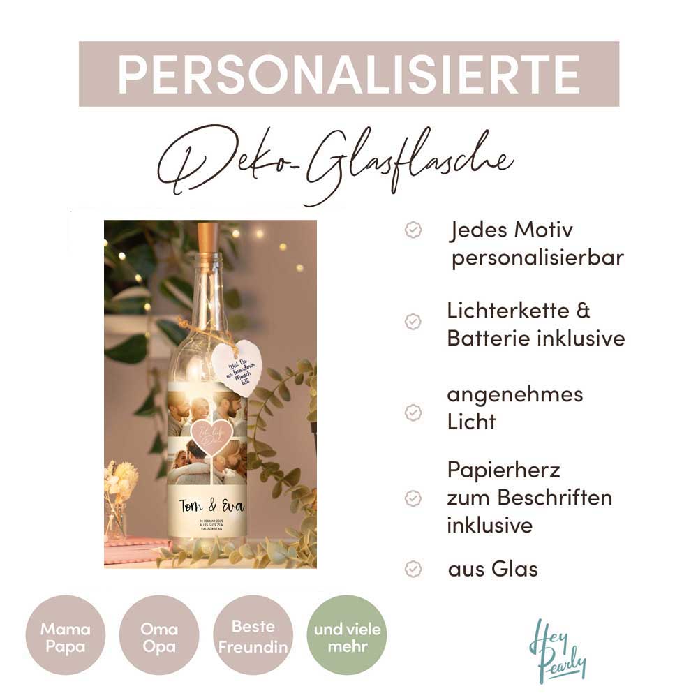Personalisierte Lichterflasche "Fotocollage #2"