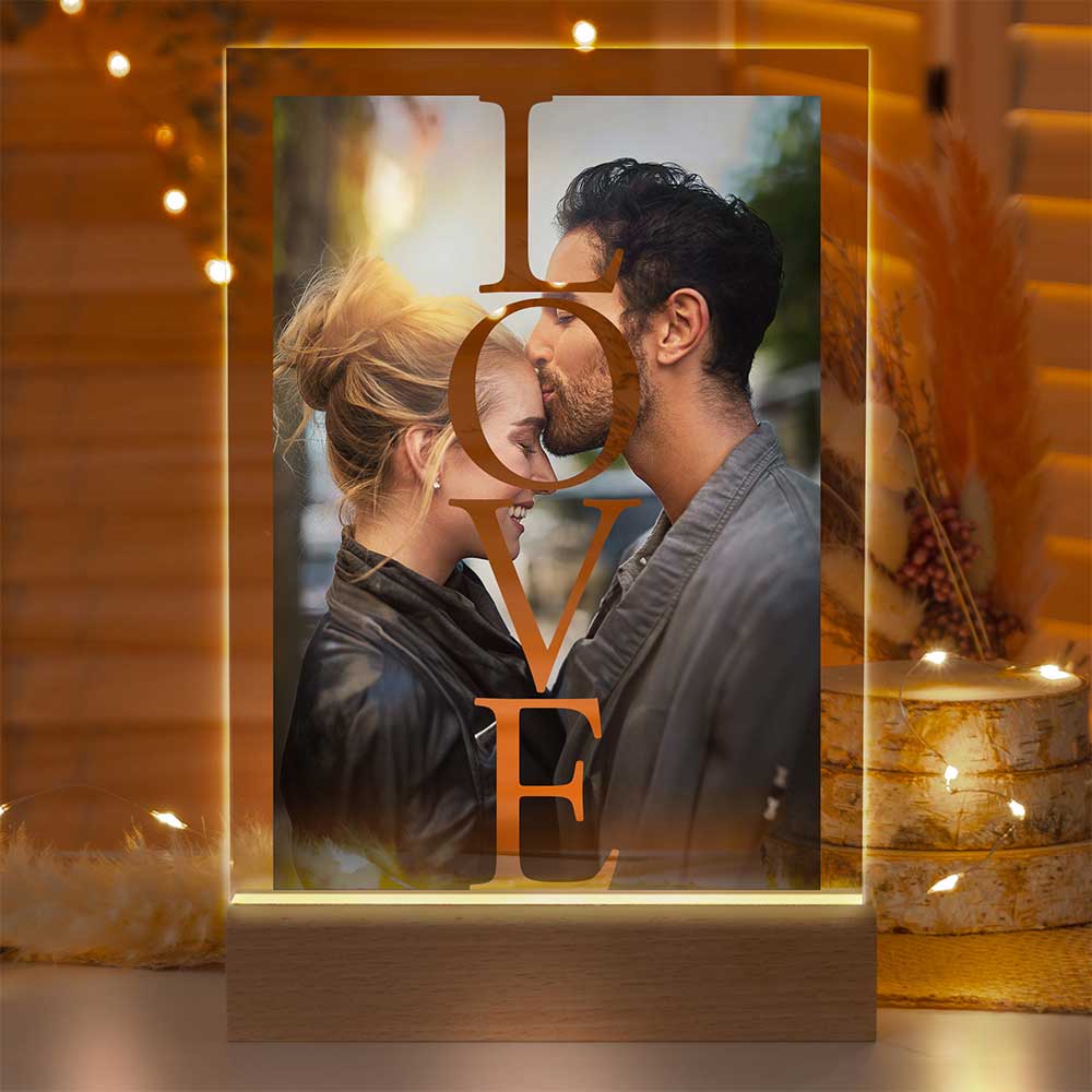 Personalisierte LED-Lampe aus Acrylglas "Dein Foto #1"