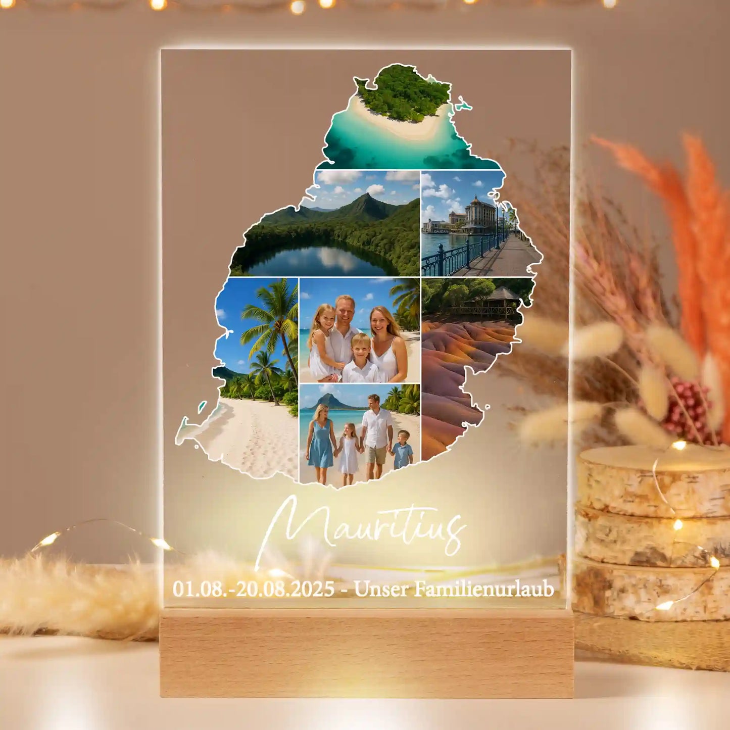 Personalisiertes Bild auf Acrylglas "Unser Urlaub #1"