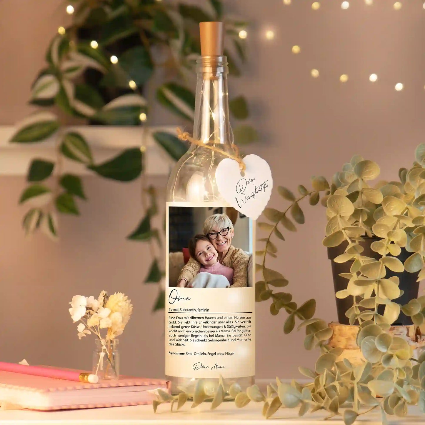 Personalisierte Lichterflasche "Definition"