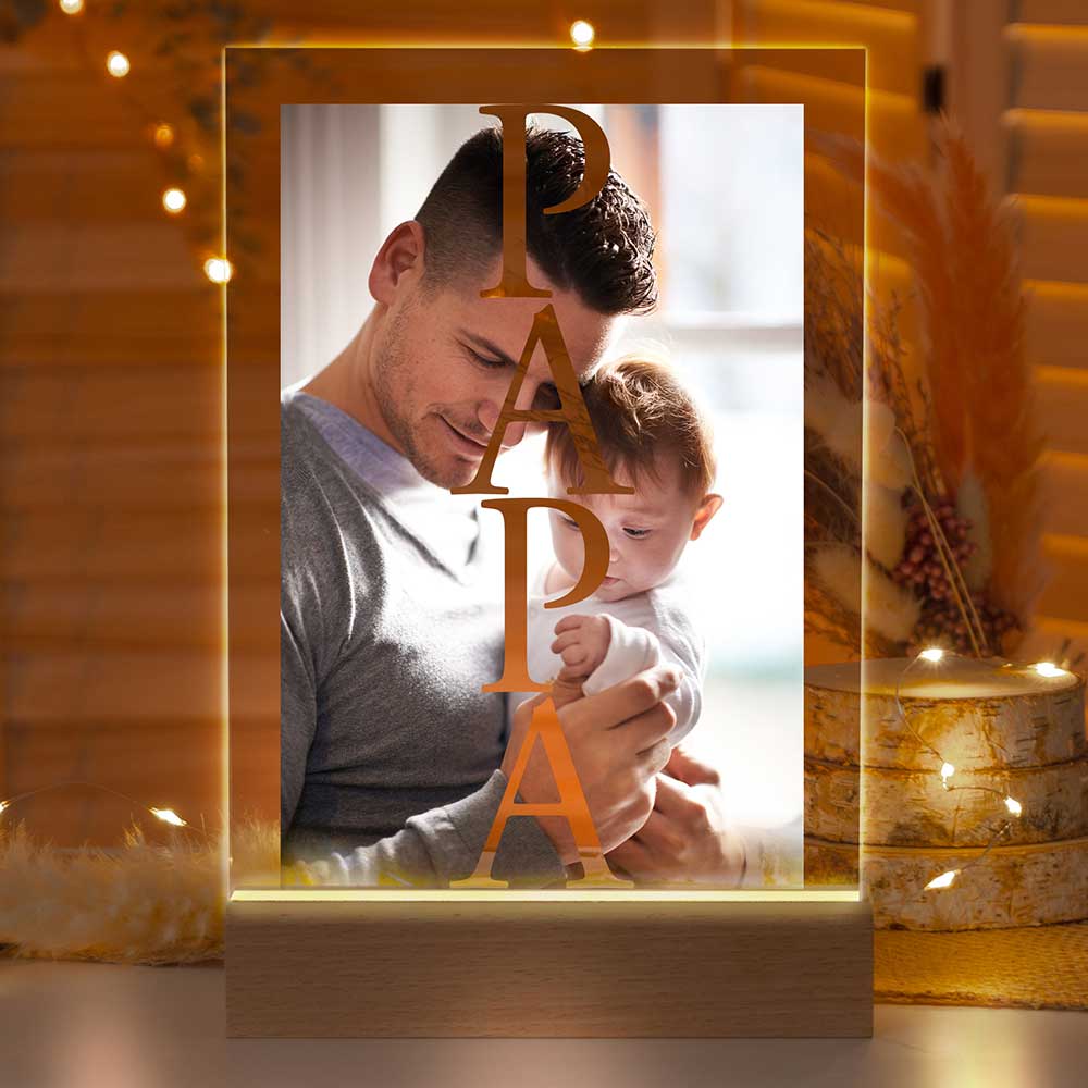 Personalisierte LED-Lampe aus Acrylglas "Dein Foto #1"