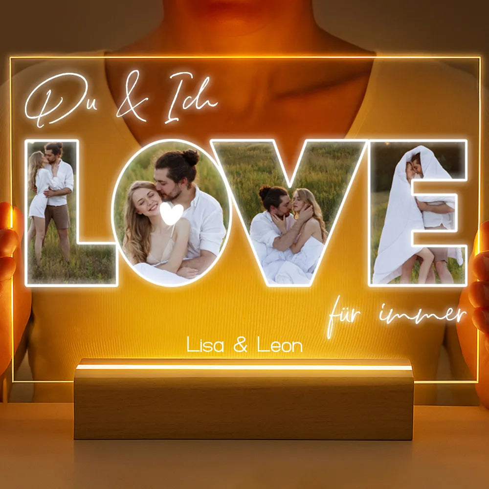 Personalisierte LED-Lampe aus Acrylglas "Fotocollage #3"