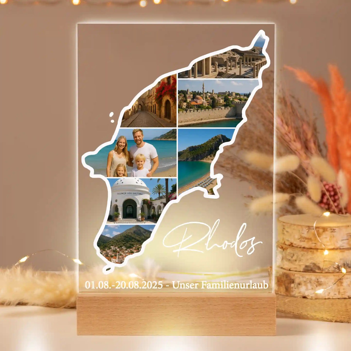 Personalisiertes Bild auf Acrylglas "Unser Urlaub #1"