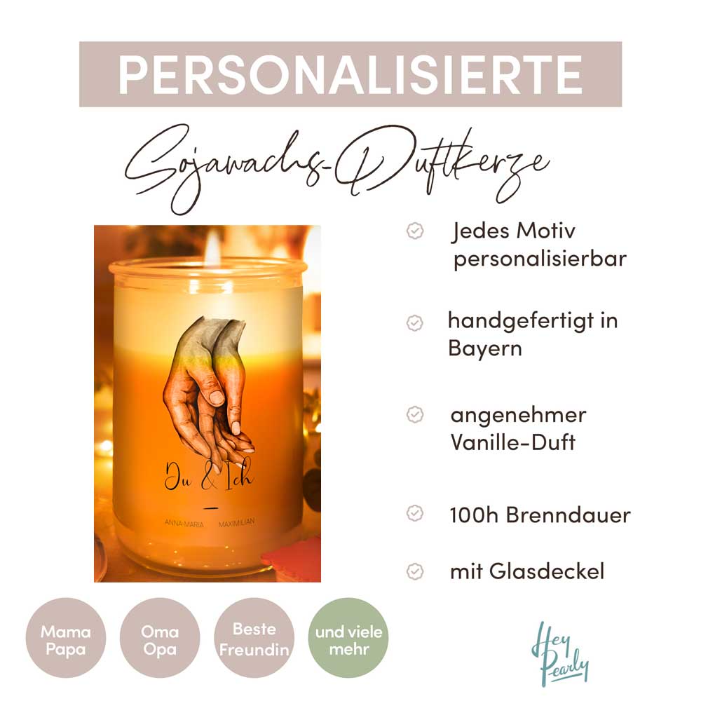 Personalisierte Duftkerze "Hände"