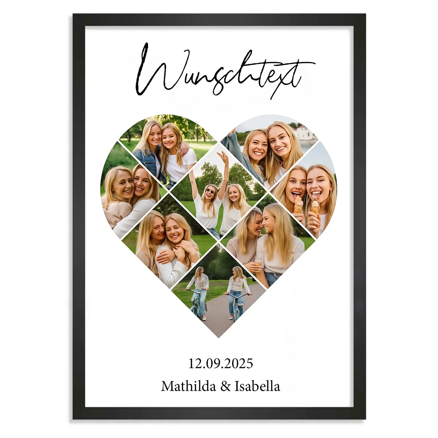 Personalisiertes Poster "Fotocollage #5 Herz"