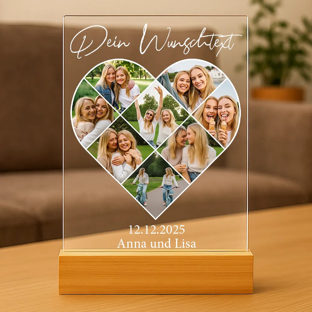 Personalisiertes Bild auf Acrylglas "Fotocollage #5 Herz"