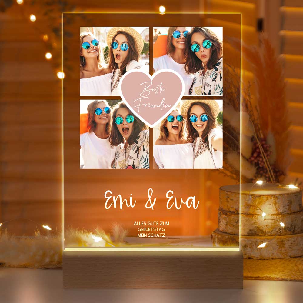 Personalisierte LED-Lampe aus Acrylglas "Fotocollage #2"