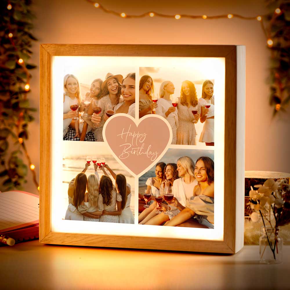 Beleuchteter Bilderrahmen inkl. personalisiertem Bild "Fotocollage #2"