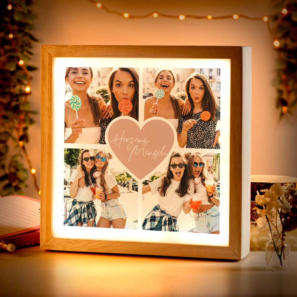 Beleuchteter Bilderrahmen inkl. personalisiertem Bild "Fotocollage #2"