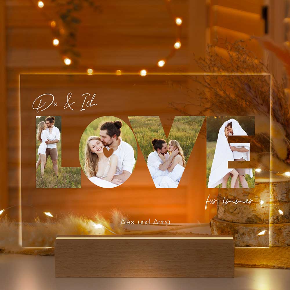 Personalisierte LED-Lampe aus Acrylglas "Fotocollage #3"