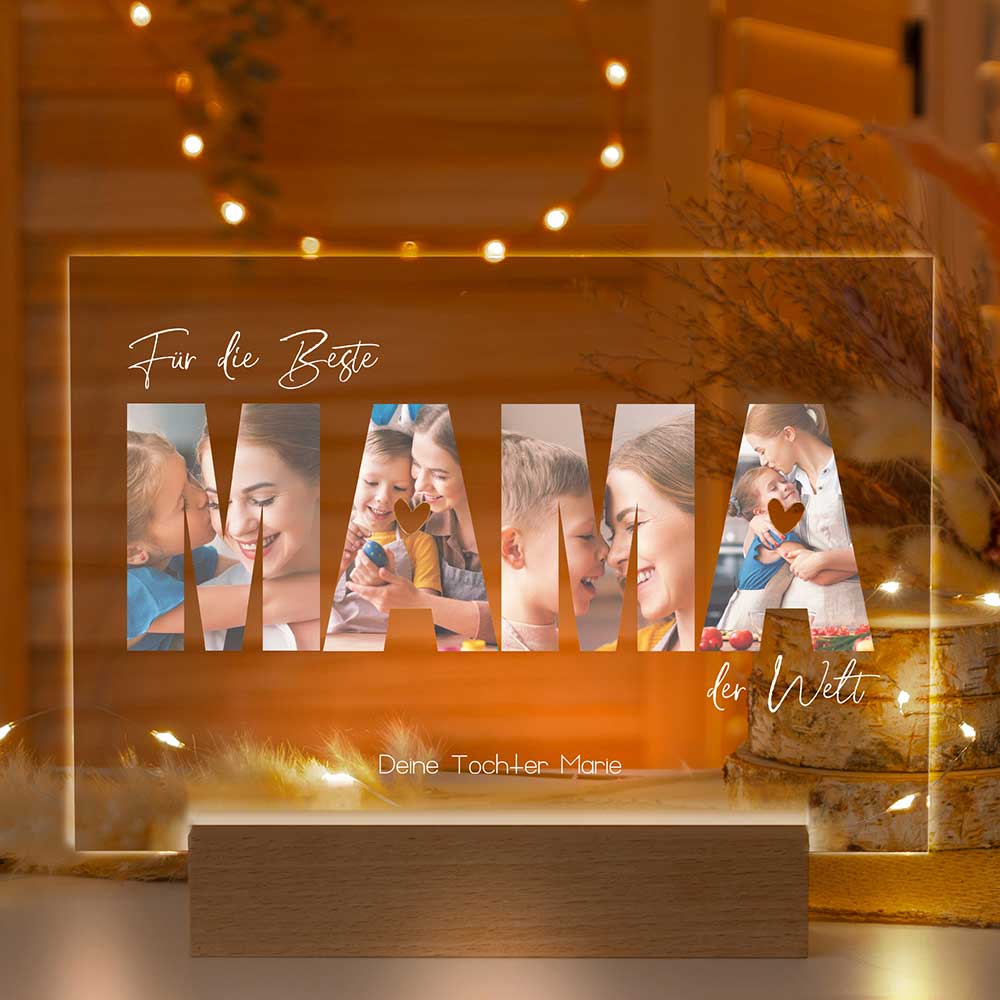 Personalisierte LED-Lampe aus Acrylglas "Fotocollage #3"