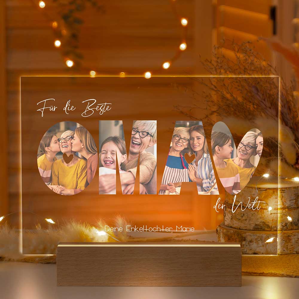 Personalisierte LED-Lampe aus Acrylglas "Fotocollage #3"