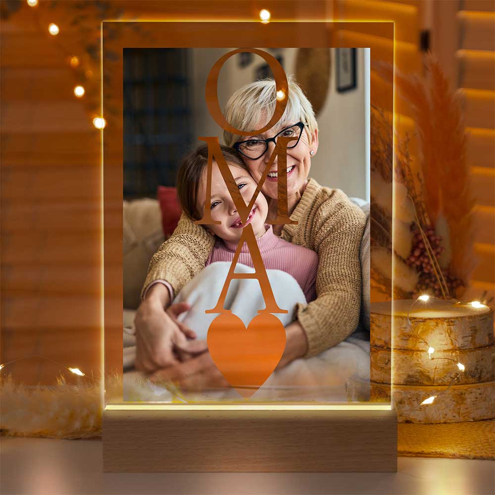Personalisierte LED-Lampe aus Acrylglas "Dein Foto #1"