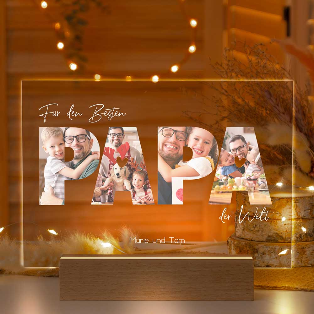 Personalisierte LED-Lampe aus Acrylglas "Fotocollage #3"