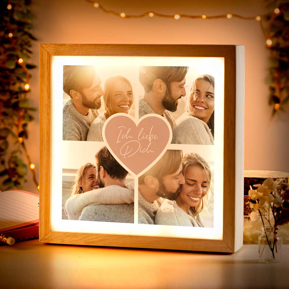 Beleuchteter Bilderrahmen inkl. personalisiertem Bild "Fotocollage #2"