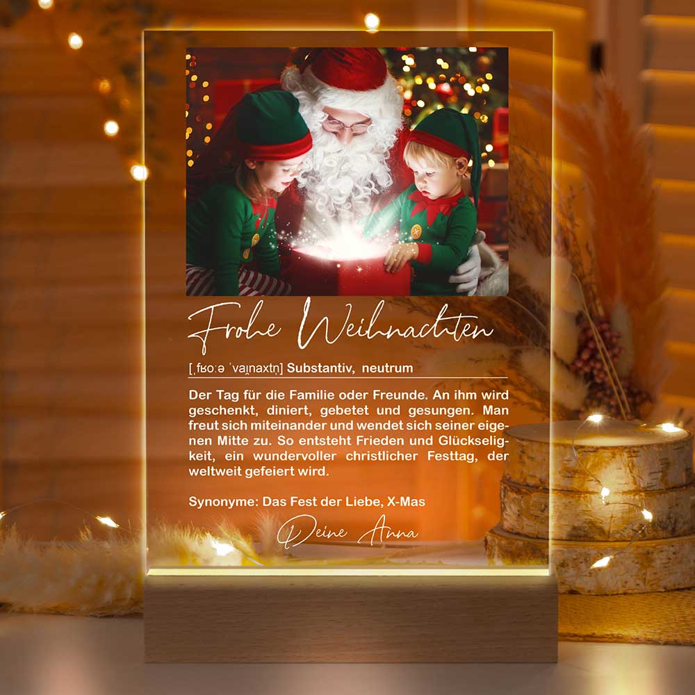 Personalisierte LED-Lampe aus Acrylglas "Definition"