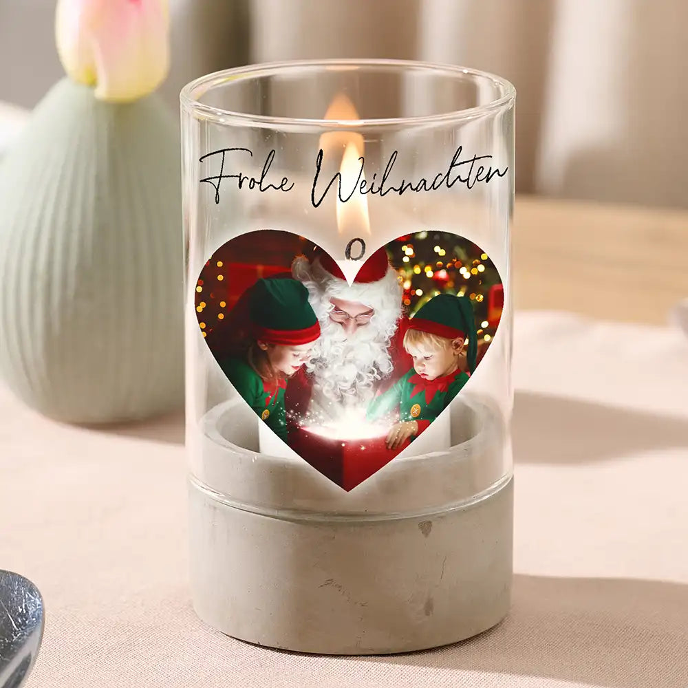 Personalisiertes Windlicht "Fotocollage #5 Herz"
