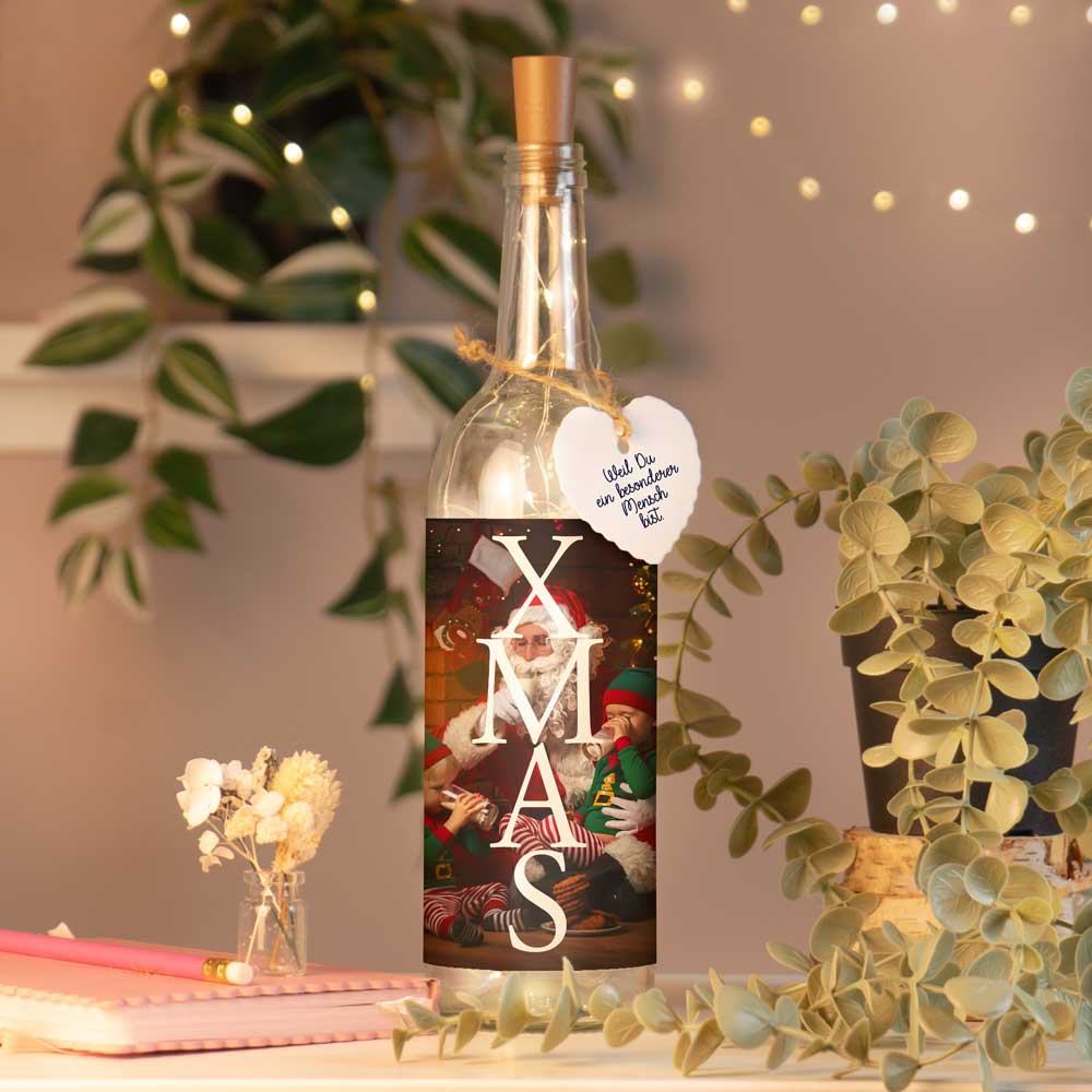 Personalisierte Lichterflasche "Dein Foto #1"