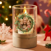 Personalisiertes Windlicht "Weihnachtskranz"