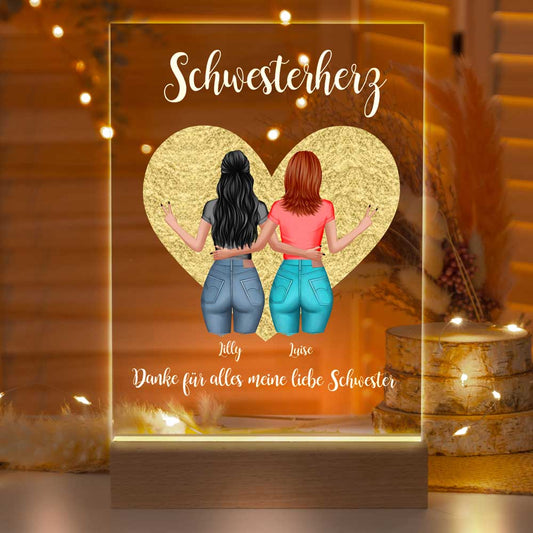 Personalisierte LED-Lampe aus Acrylglas "Mädchen Mädchen"