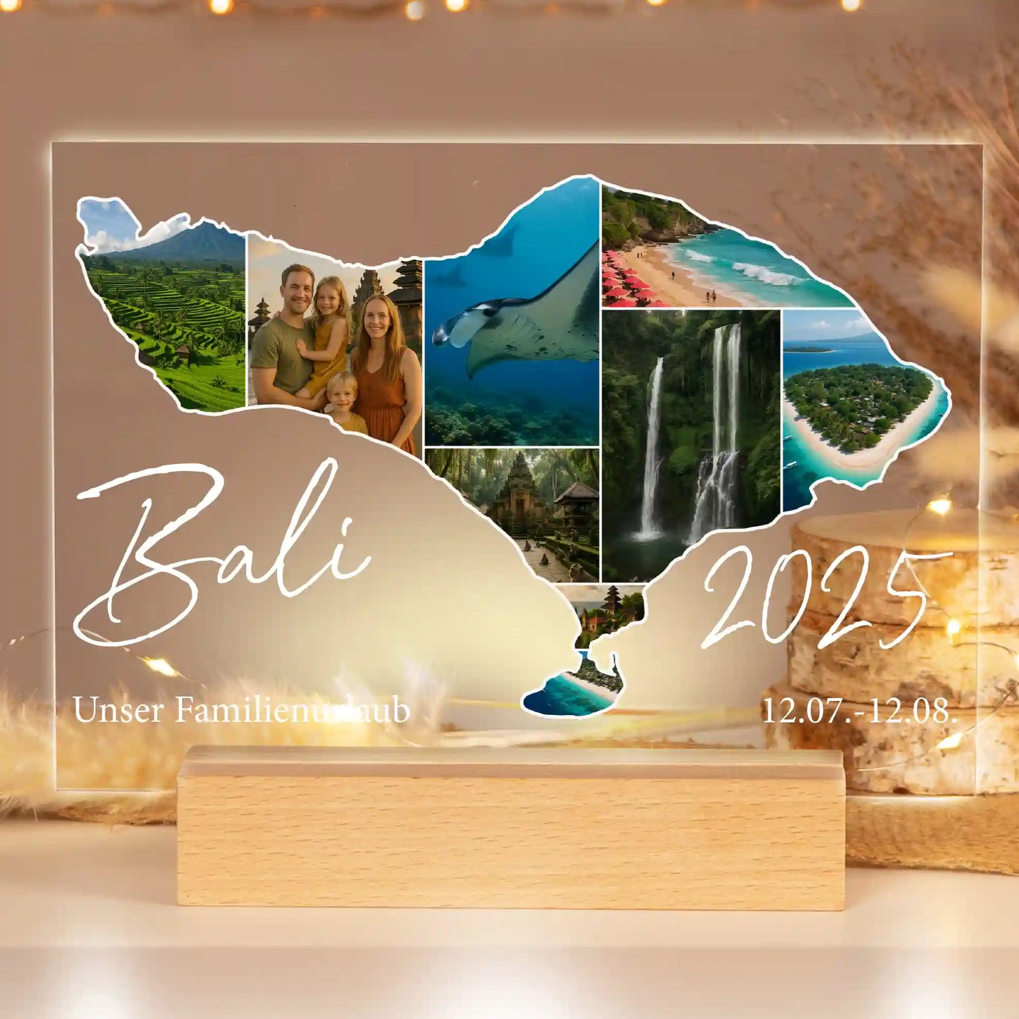 Personalisiertes Bild auf Acrylglas "Unser Urlaub #1"