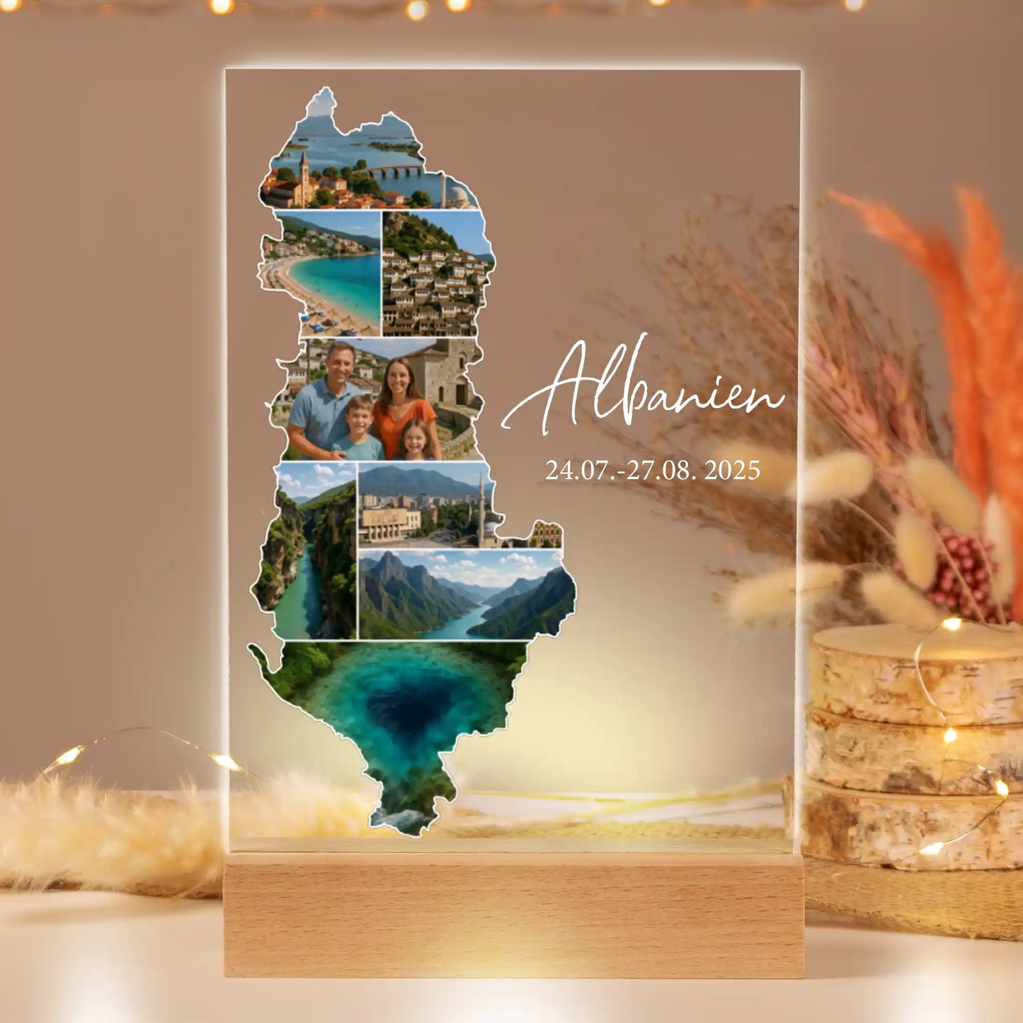 Personalisiertes Bild auf Acrylglas "Unser Urlaub #1"