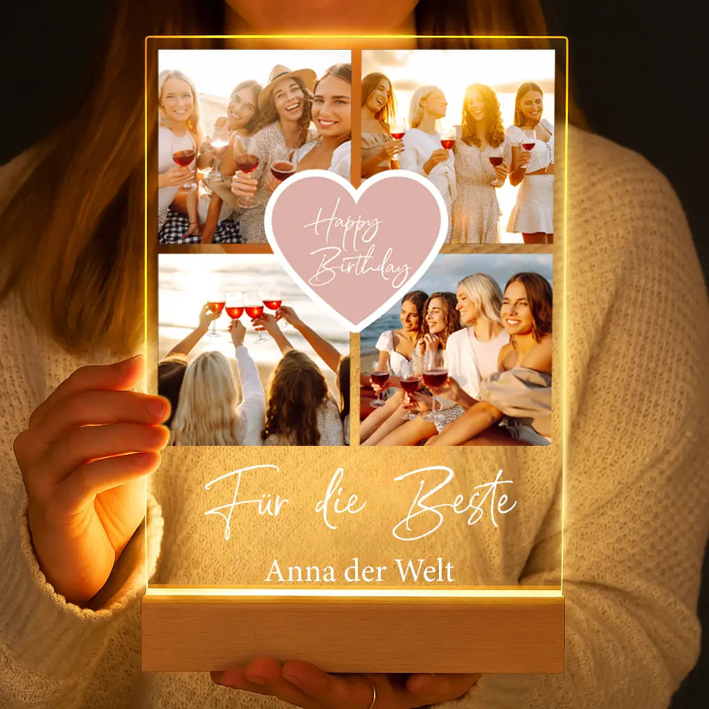 Personalisierte LED-Lampe aus Acrylglas "Fotocollage #2"