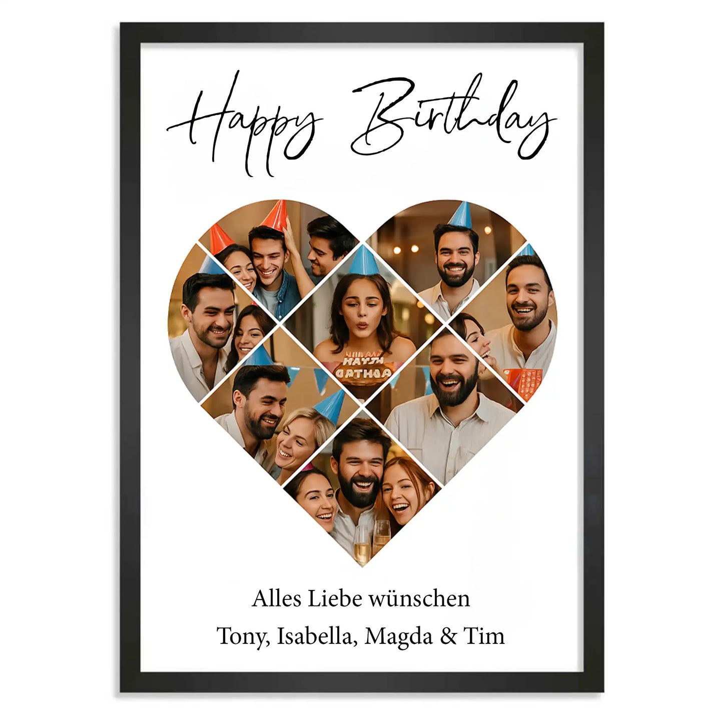 Personalisiertes Poster "Fotocollage #5 Herz"