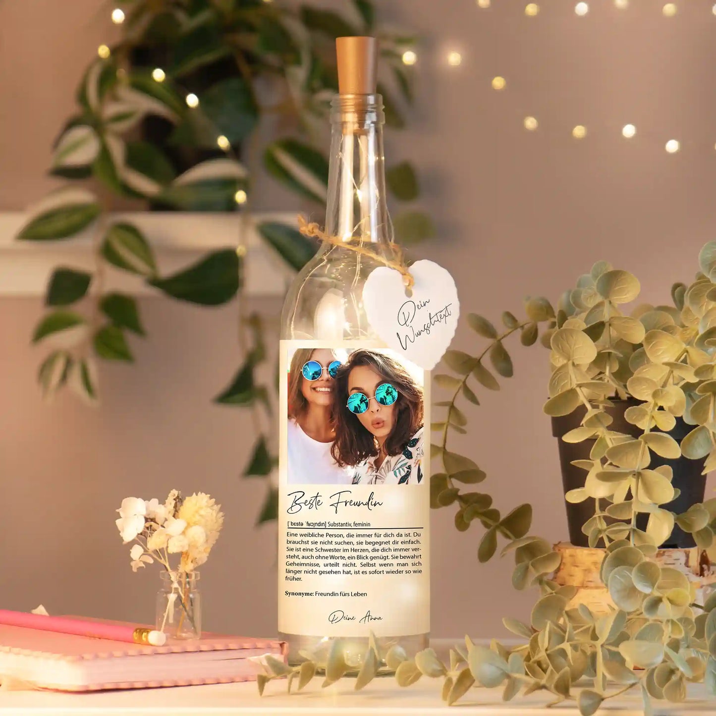 Personalisierte Lichterflasche "Definition"