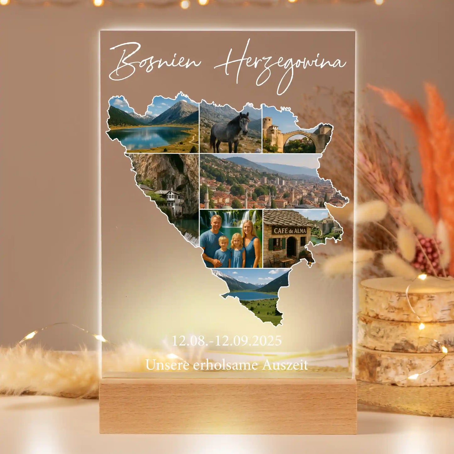 Personalisiertes Bild auf Acrylglas "Unser Urlaub #1"