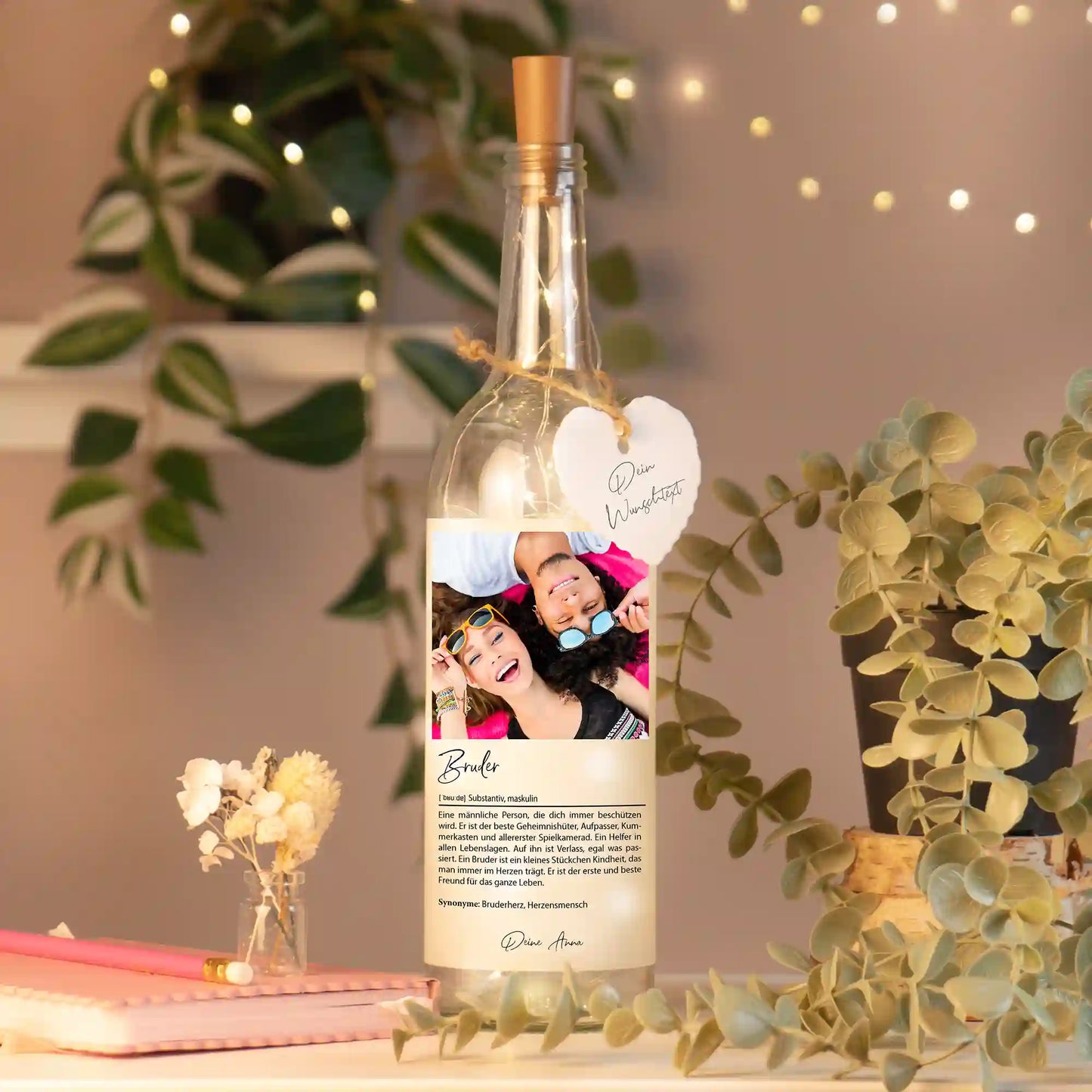 Personalisierte Lichterflasche "Definition"