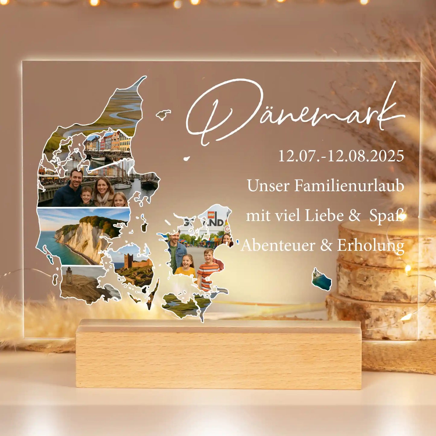 Personalisiertes Bild auf Acrylglas "Unser Urlaub #1"