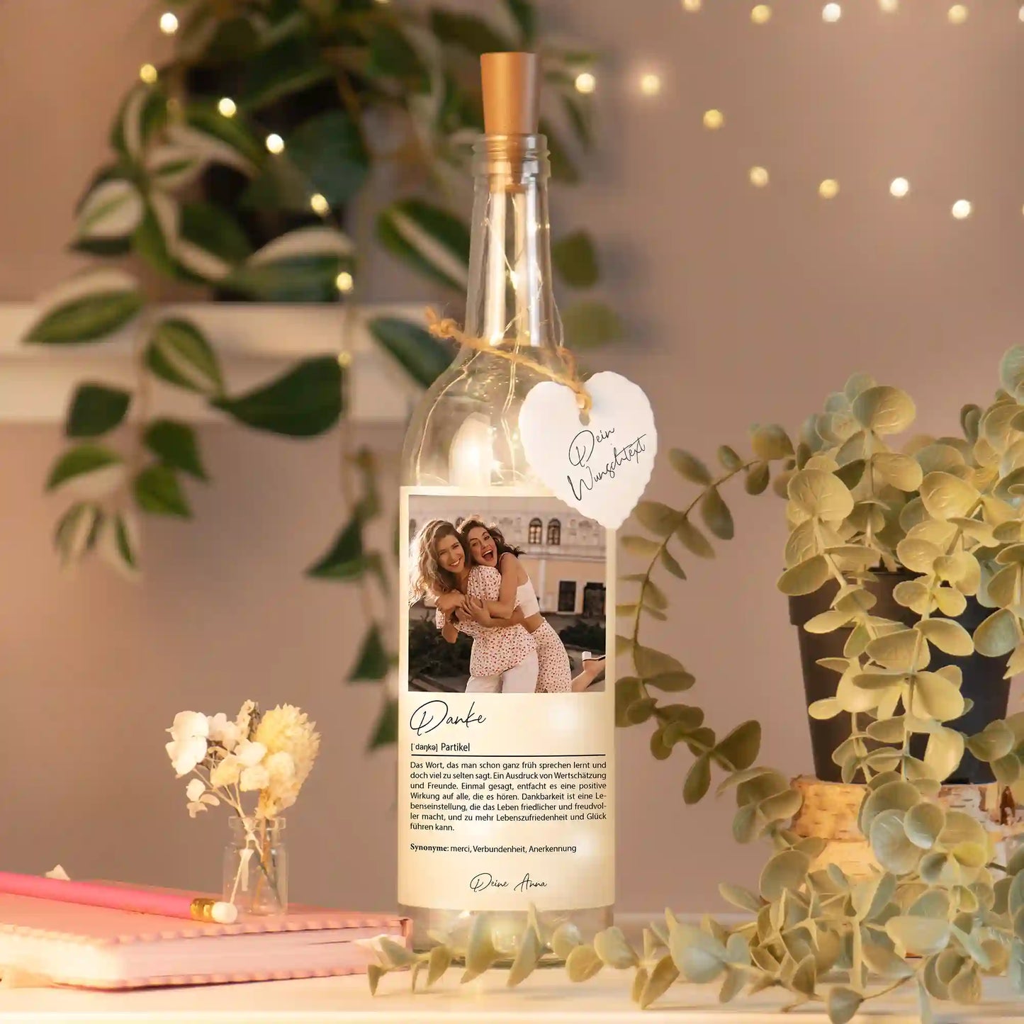 Personalisierte Lichterflasche "Definition"