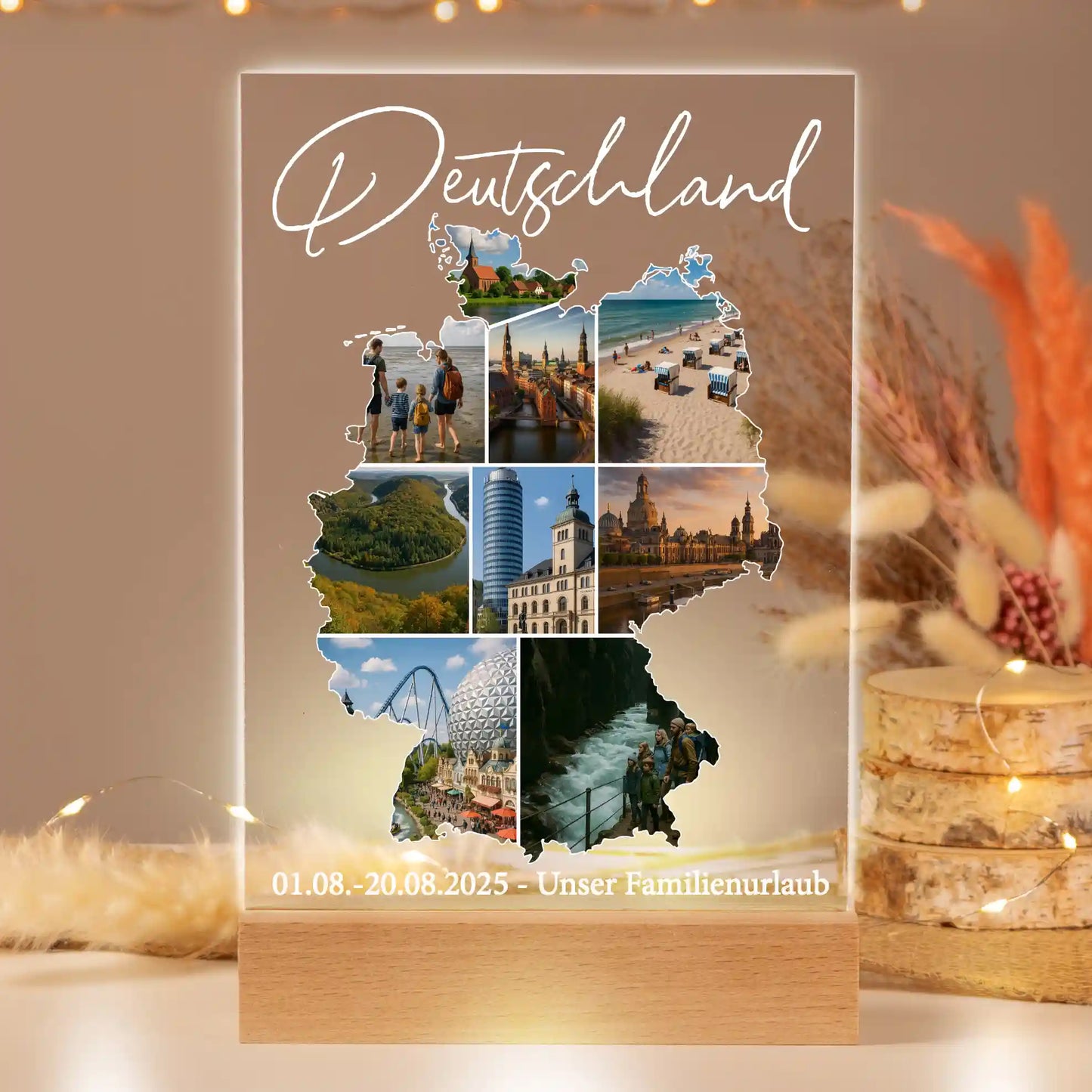Personalisiertes Bild auf Acrylglas "Unser Urlaub #1"