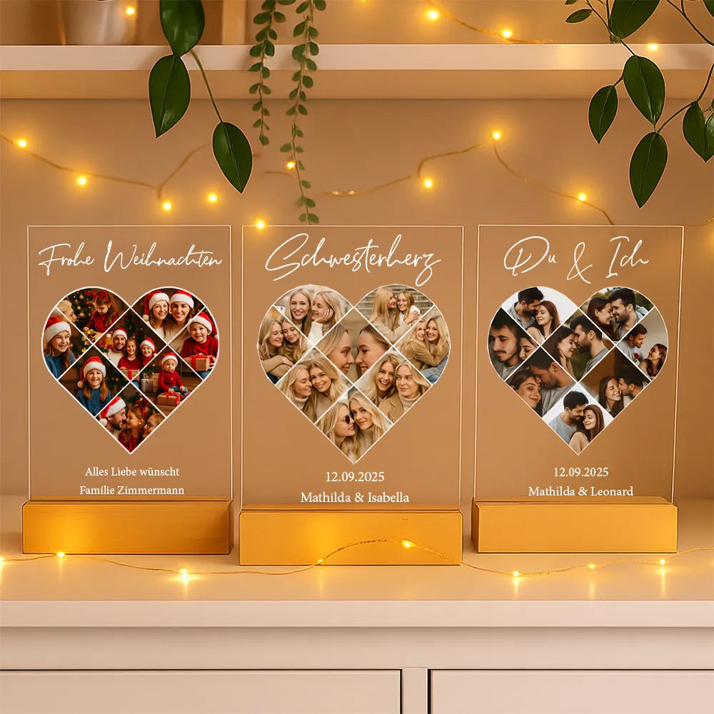 Personalisiertes Bild auf Acrylglas "Fotocollage #5 Herz"