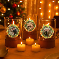 Personalisiertes Windlicht "Weihnachtskranz"