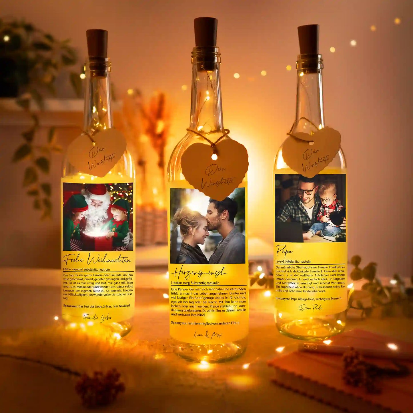 Personalisierte Lichterflasche "Definition"